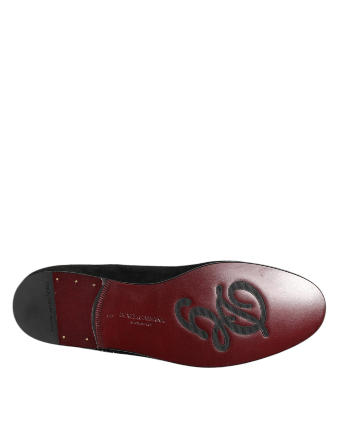 Dolce & Gabbana Black DG Love Leather Slip On Loafers Shoes