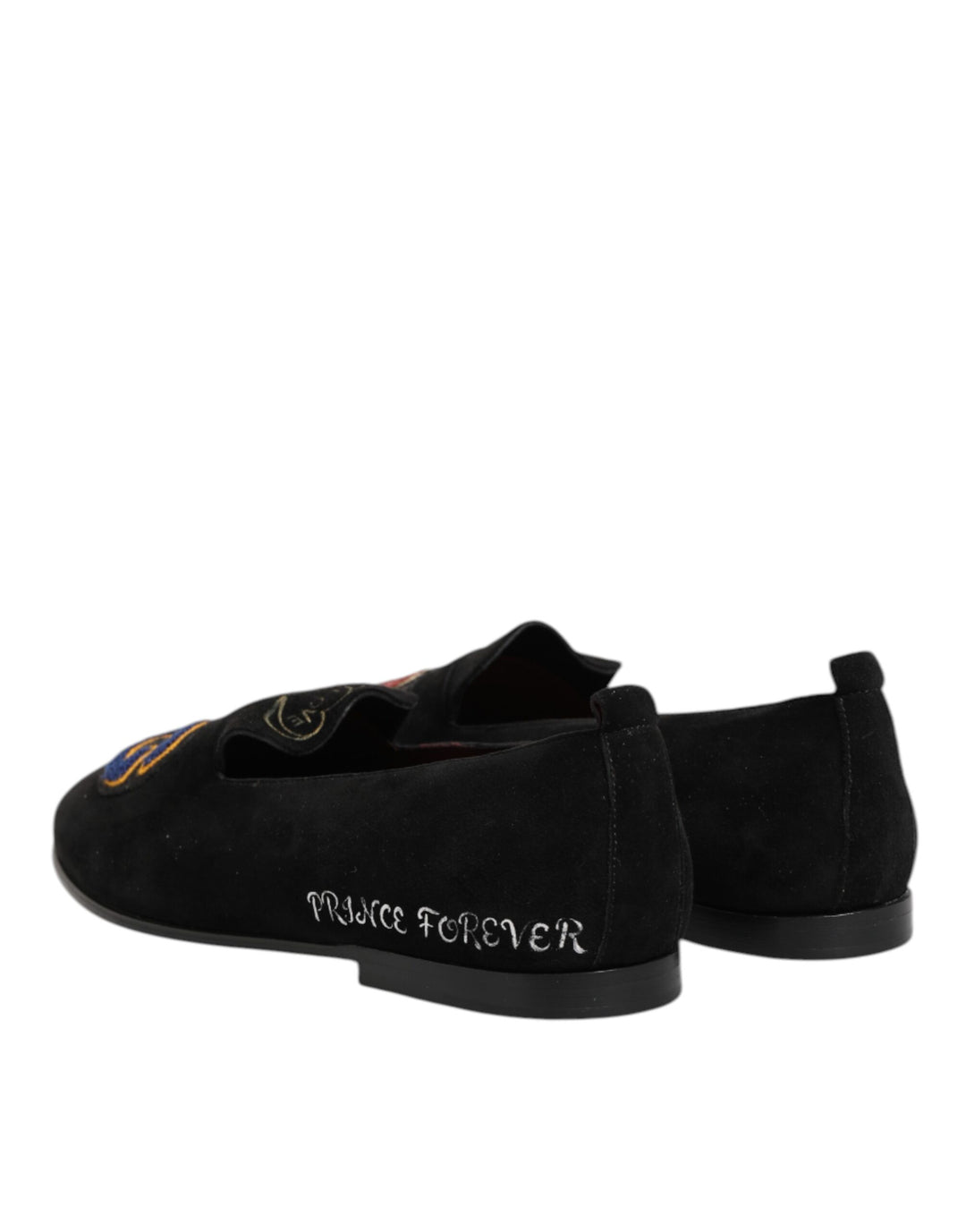 Dolce & Gabbana Black DG Love Leather Slip On Loafers Shoes