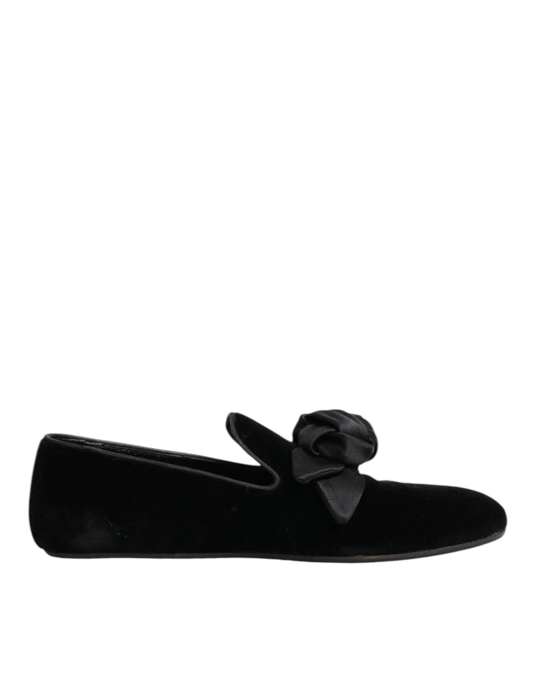 Dolce &amp; Gabbana Sample Sale | Dolce &amp; Gabbana Black Suede Cotton Rose Slip On Loafers Shoes - | Designer outlet