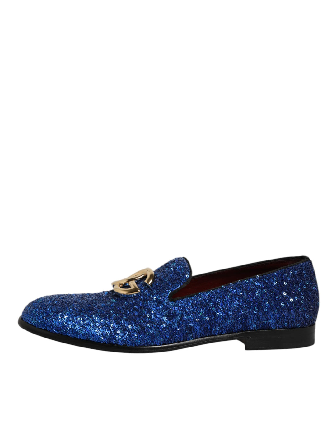Dolce & Gabbana Blue Sequined Loafers Formal Dress Men Shoes