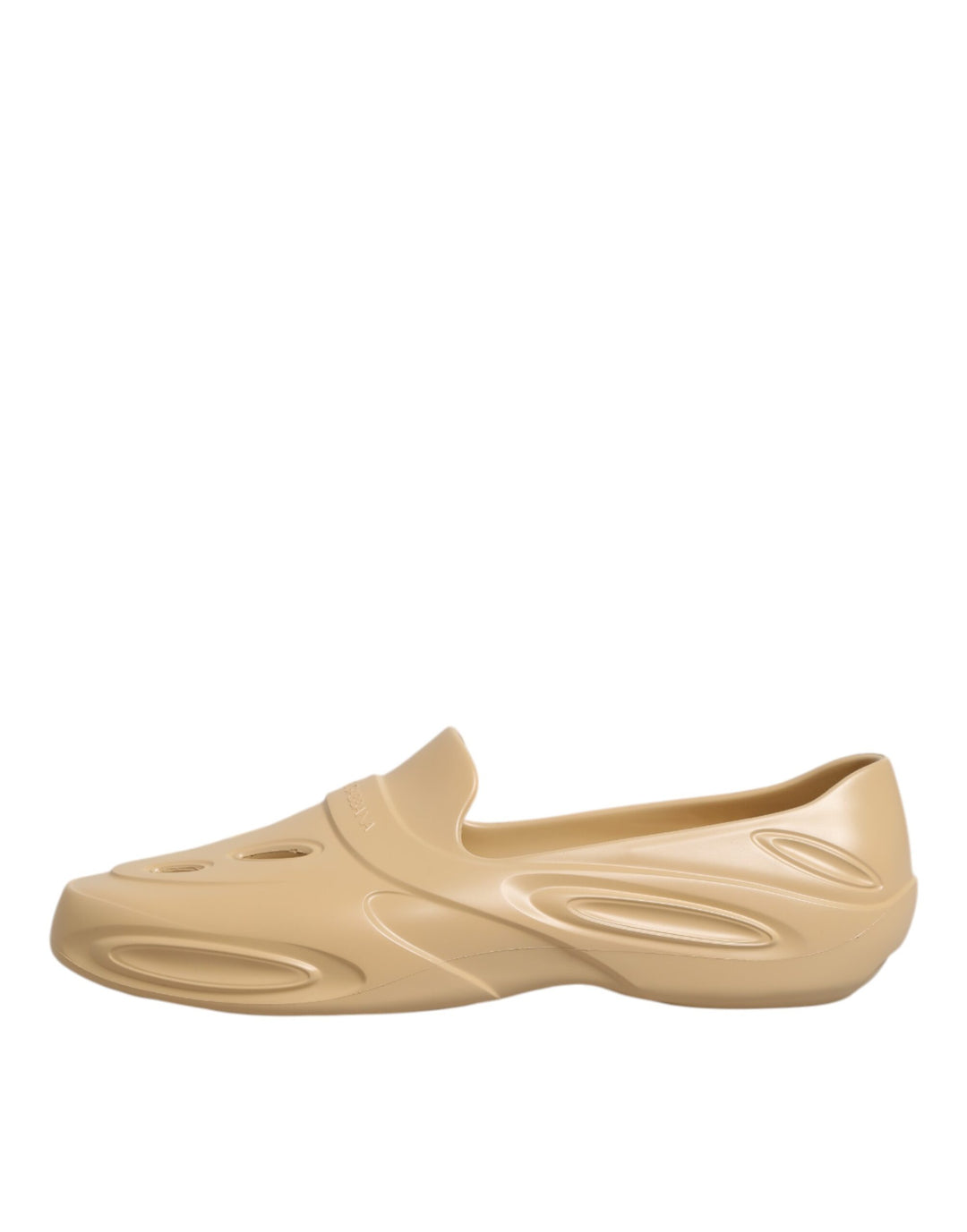 Dolce & Gabbana Beige Rubber Slides Low Top Sneakers Shoes