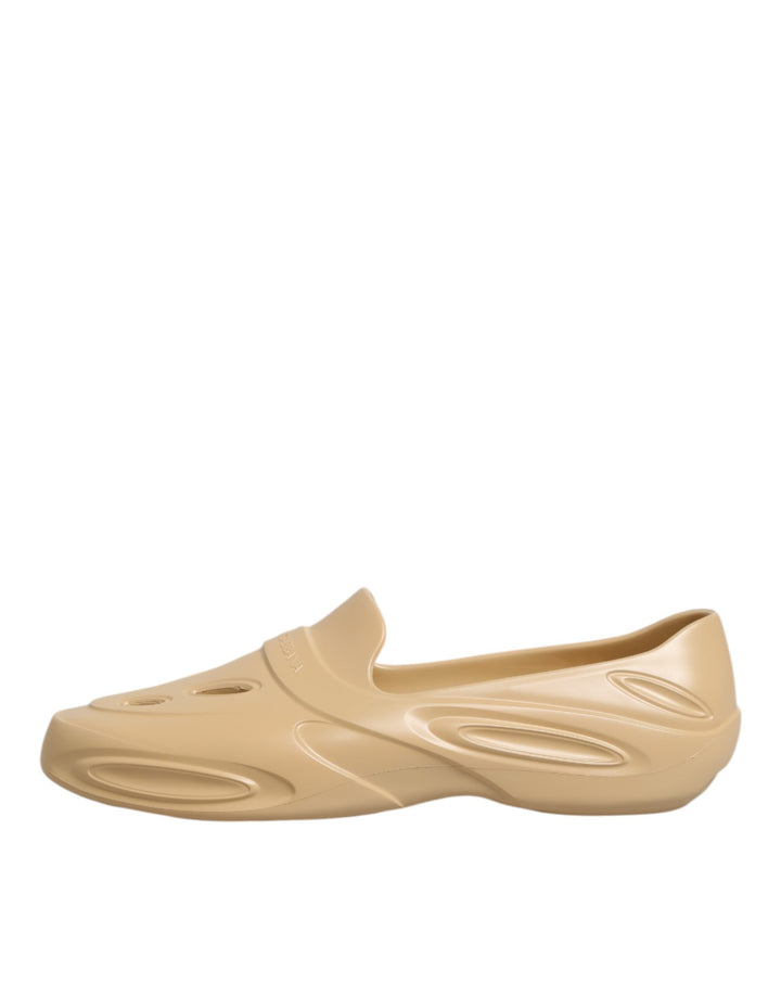 Dolce & Gabbana Beige Rubber Slides Low Top Sneakers Shoes