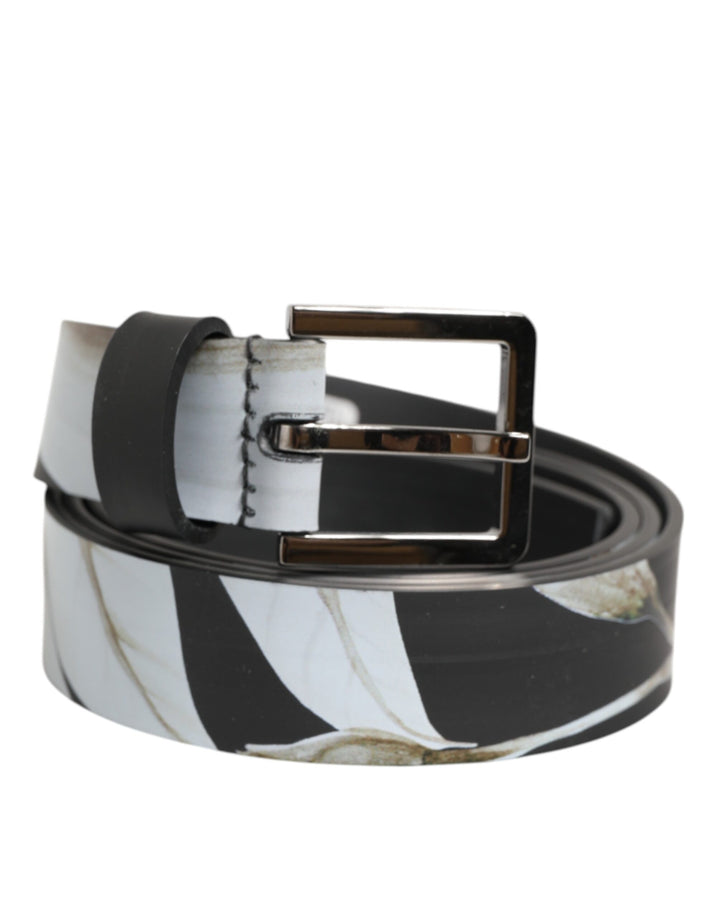 Dolce &amp; Gabbana Multicolor PVC Floral Silver Buckle Men Belt by Dolce &amp; Gabbana outlet now on sale