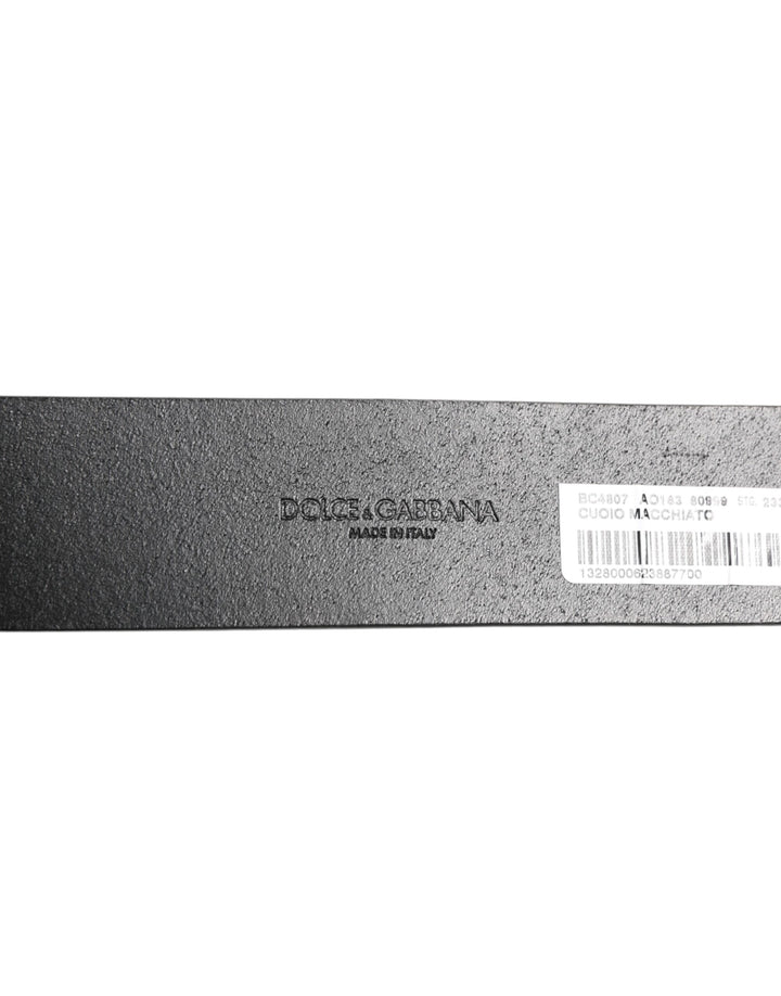Dolce & Gabbana Black Leather Coin Buckle Classic Men Belt