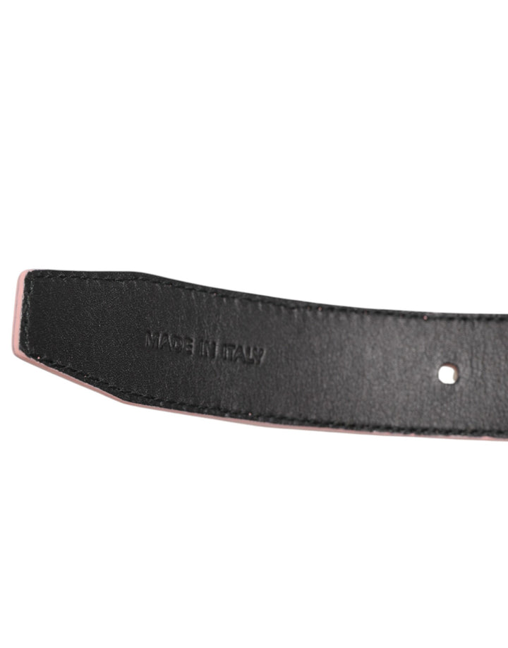 Dolce &amp; Gabbana Pink Leather Perforated Detailing Buckle Belt by Dolce &amp; Gabbana outlet now on sale