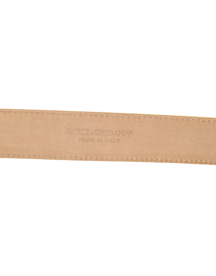 Dolce & Gabbana Light Yellow DEVOTION Heart DG Buckle Belt
