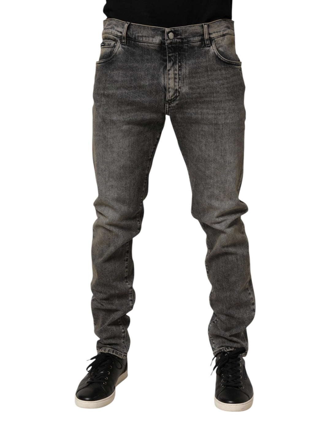 Dolce &amp; Gabbana Sample Sale Dolce &amp; Gabbana Gray Cotton Stretch Slim Fit Men Denim Jeans - | Designer outlet