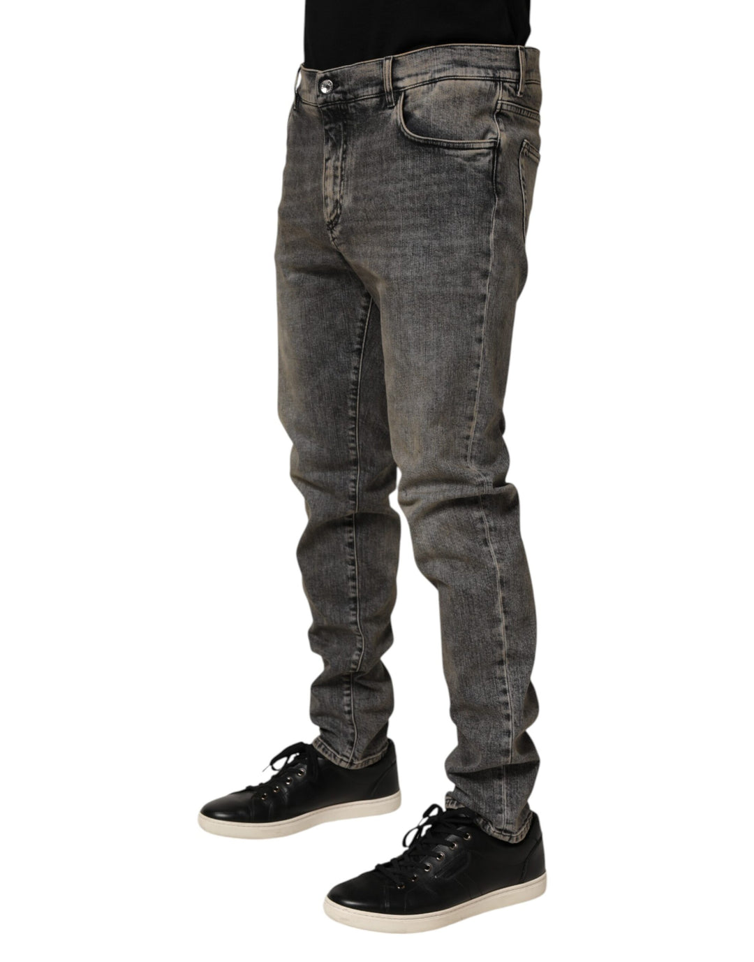 Dolce &amp; Gabbana Sample Sale Dolce &amp; Gabbana Gray Cotton Stretch Slim Fit Men Denim Jeans - | Designer outlet