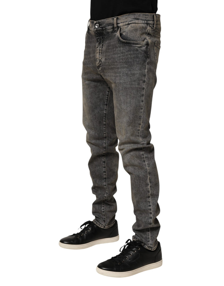 Dolce &amp; Gabbana Sample Sale Dolce &amp; Gabbana Gray Cotton Stretch Slim Fit Men Denim Jeans - | Designer outlet