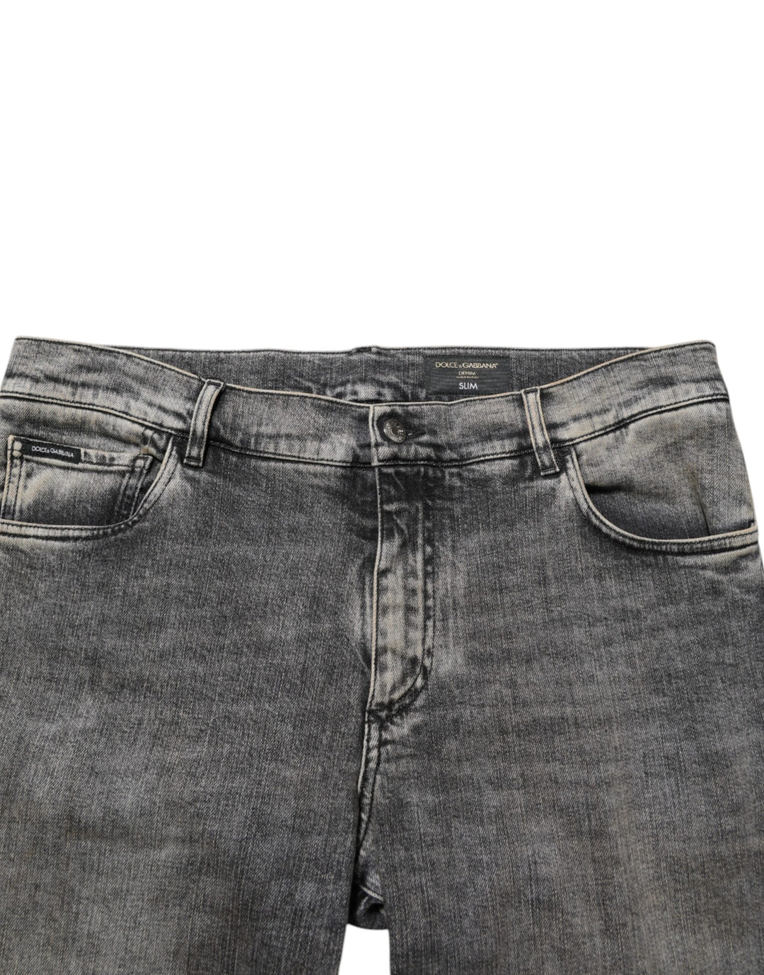 Dolce &amp; Gabbana Sample Sale Dolce &amp; Gabbana Gray Cotton Stretch Slim Fit Men Denim Jeans - | Designer outlet