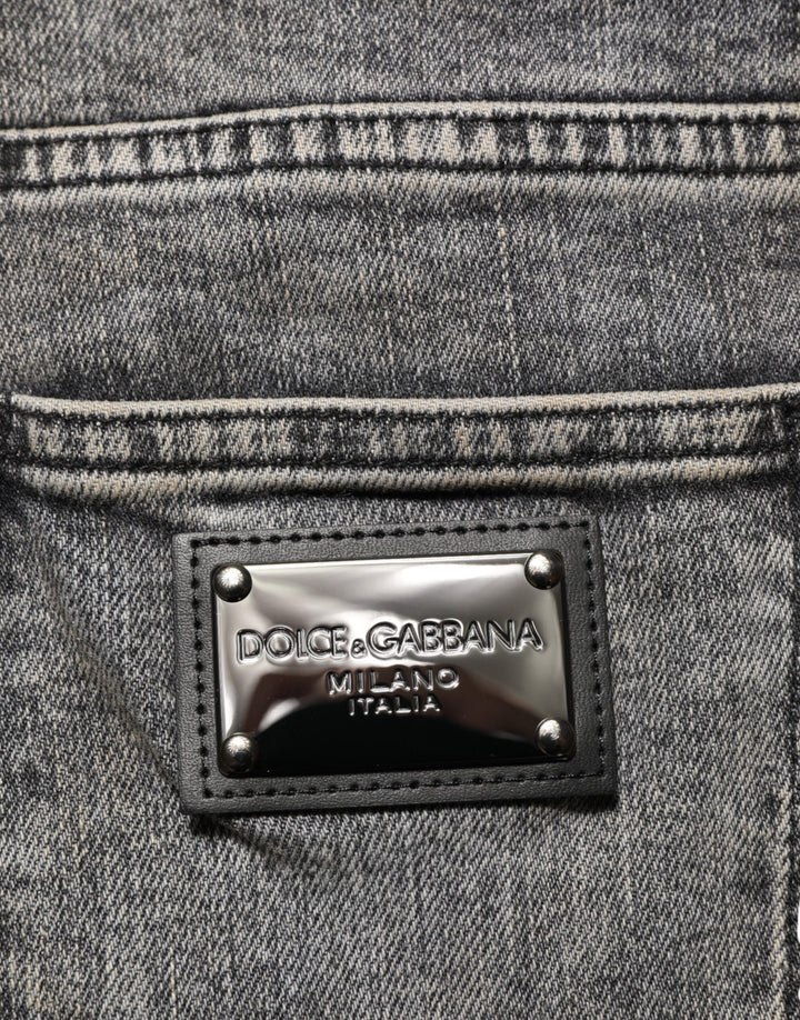 Dolce &amp; Gabbana Sample Sale Dolce &amp; Gabbana Gray Cotton Stretch Slim Fit Men Denim Jeans - | Designer outlet