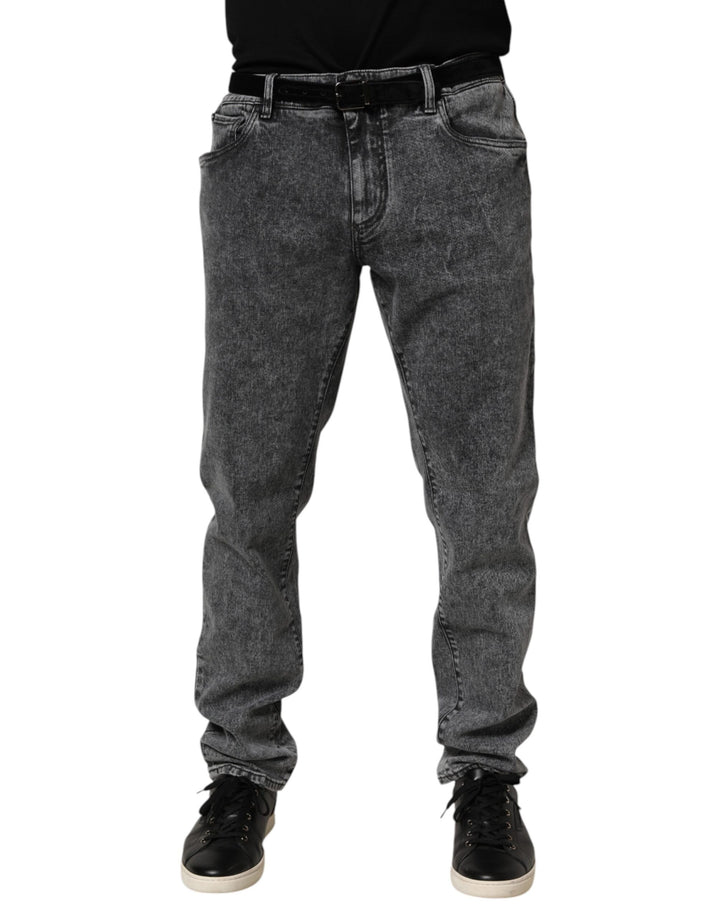 Dolce &amp; Gabbana Sample Sale Dolce &amp; Gabbana Gray Cotton Slim Fit Denim Trouser Jeans - | Designer outlet
