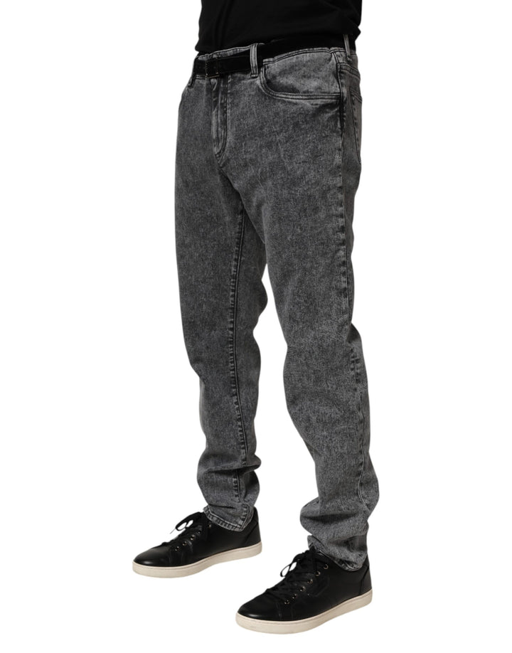 Dolce &amp; Gabbana Sample Sale Dolce &amp; Gabbana Gray Cotton Slim Fit Denim Trouser Jeans - | Designer outlet