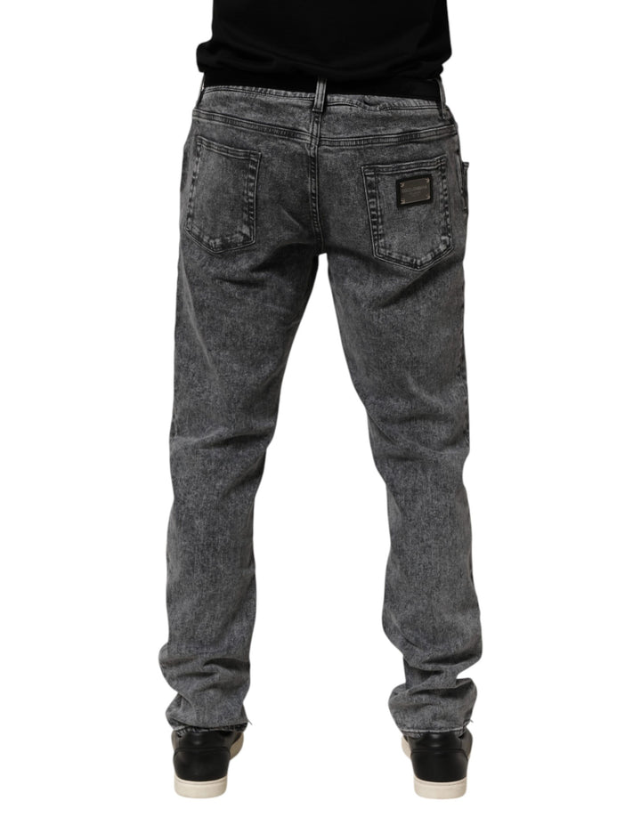 Dolce &amp; Gabbana Sample Sale Dolce &amp; Gabbana Gray Cotton Slim Fit Denim Trouser Jeans - | Designer outlet