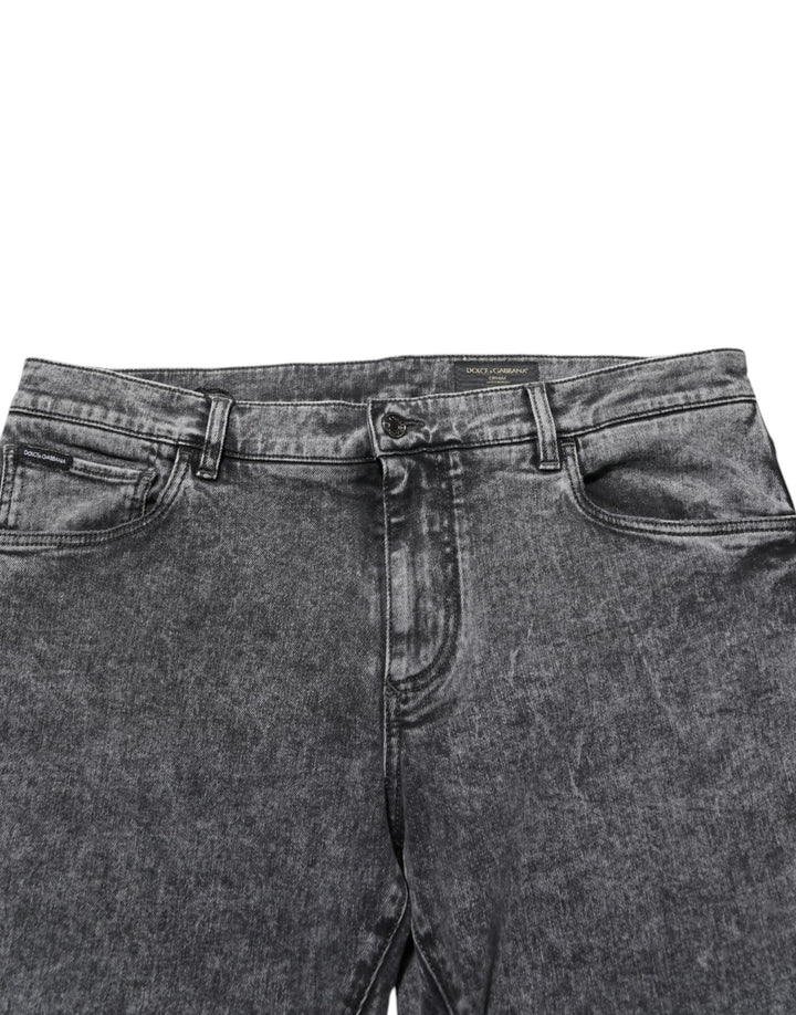 Dolce &amp; Gabbana Sample Sale Dolce &amp; Gabbana Gray Cotton Slim Fit Denim Trouser Jeans - | Designer outlet