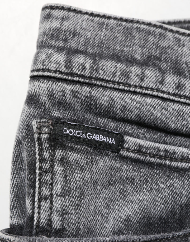 Dolce &amp; Gabbana Sample Sale Dolce &amp; Gabbana Gray Cotton Slim Fit Denim Trouser Jeans - | Designer outlet