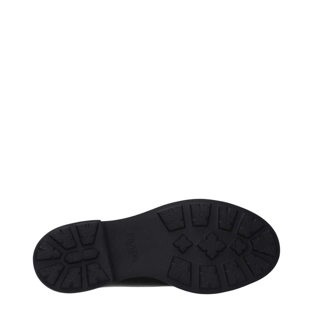 Prada Black Leather Oxfords And Derbies