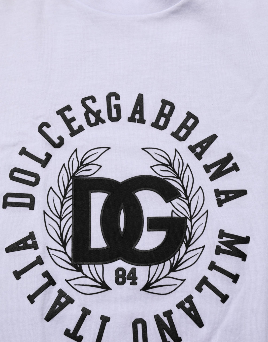Dolce &amp; Gabbana White Cotton Logo Print Crew Neck T-shirt by Dolce &amp; Gabbana outlet now on sale