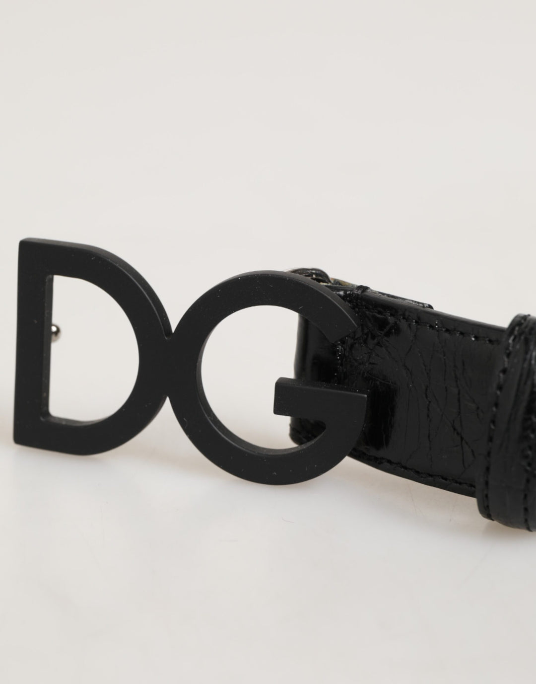 Dolce &amp; Gabbana Sample Sale Dolce &amp; Gabbana Black Exotic Leather Metal Logo Buckle Belt - | Designer outlet