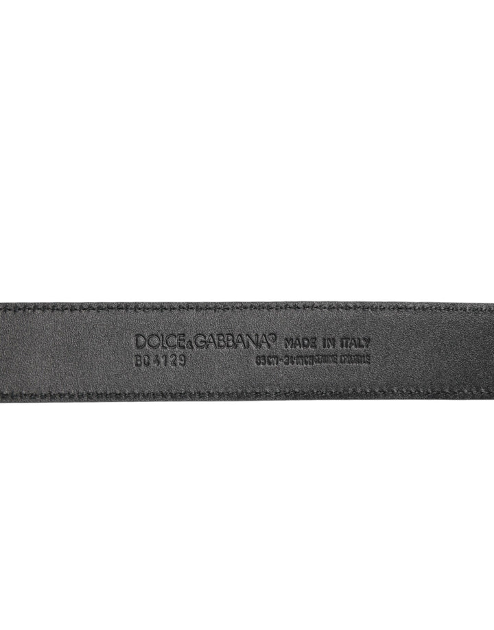Dolce &amp; Gabbana Sample Sale Dolce &amp; Gabbana Black Exotic Leather Metal Logo Buckle Belt - | Designer outlet