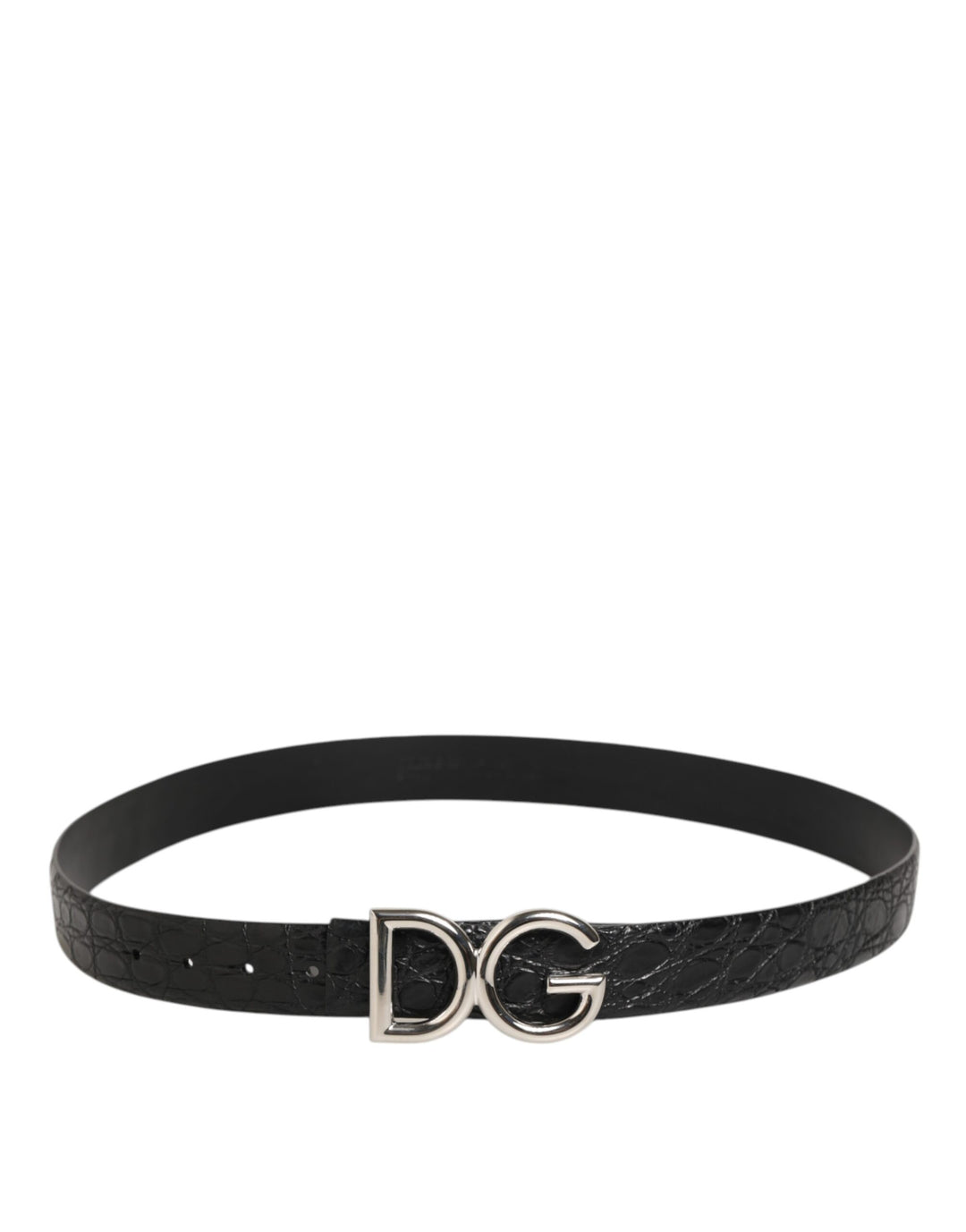 Dolce &amp; Gabbana Sample Sale Dolce &amp; Gabbana Black Exotic Leather DG Logo Buckle Belt - | Designer outlet