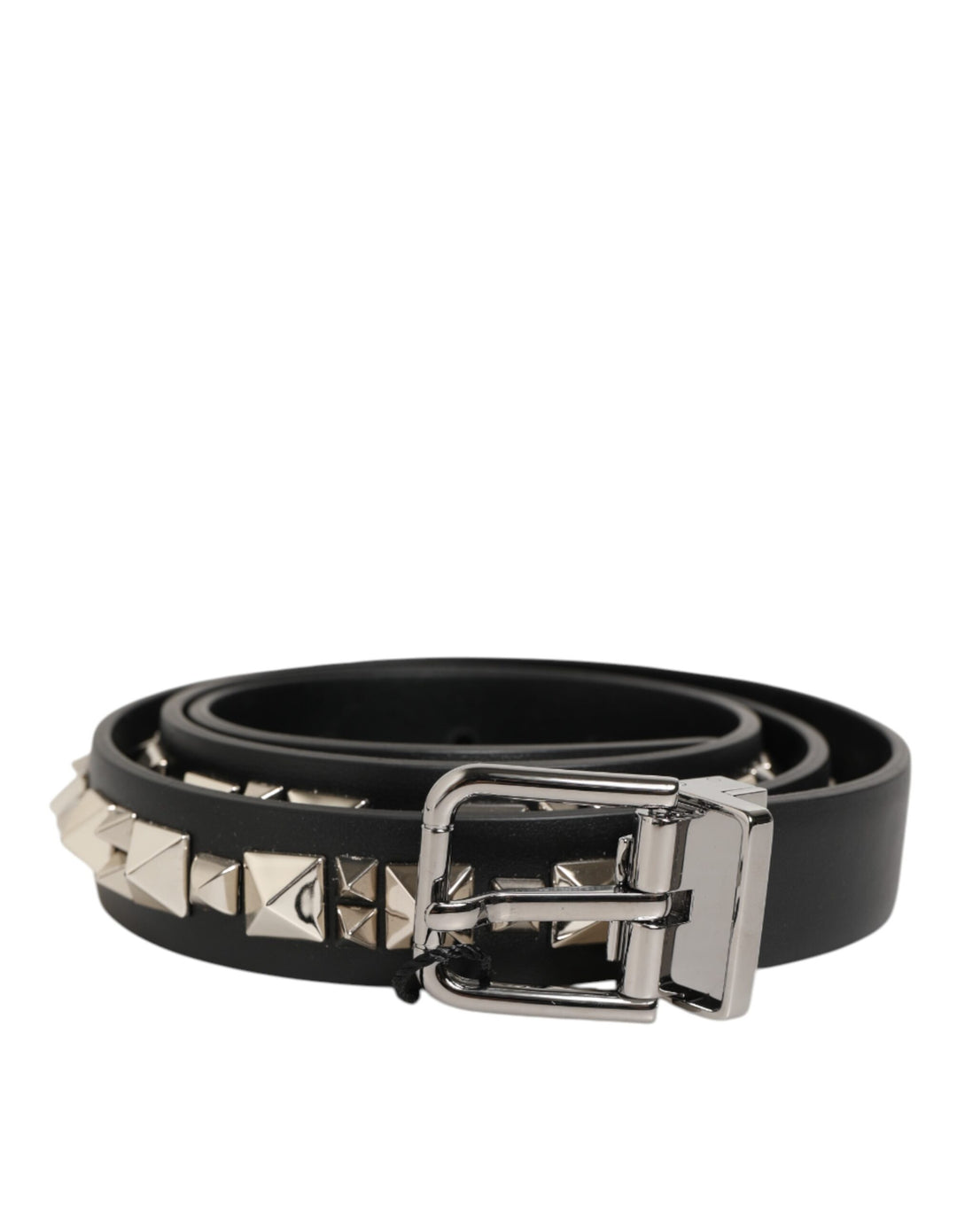 Dolce &amp; Gabbana Sample Sale Dolce &amp; Gabbana Black Leather Studded Silver-Tone Buckle Belt - | Designer outlet