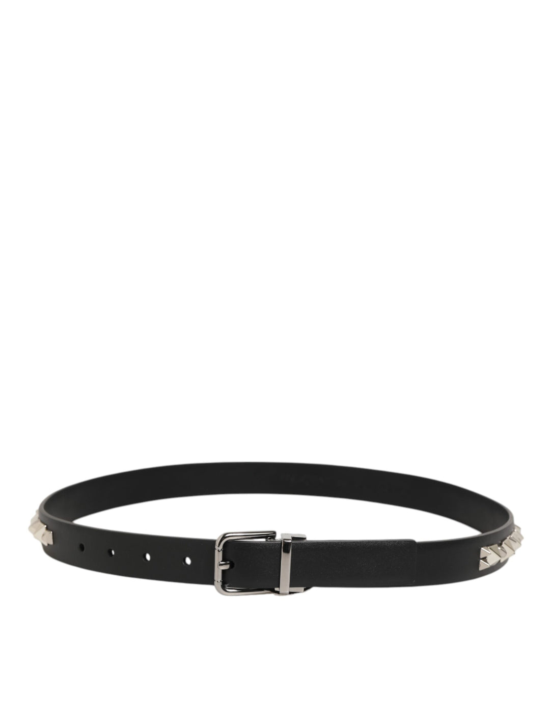 Dolce &amp; Gabbana Sample Sale Dolce &amp; Gabbana Black Leather Studded Silver-Tone Buckle Belt - | Designer outlet