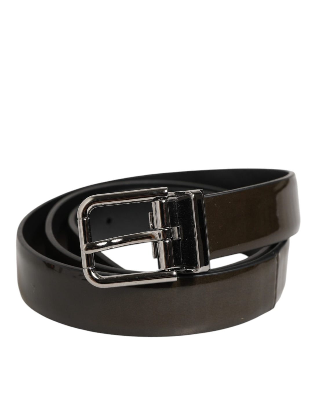 Dolce &amp; Gabbana Sample Sale Dolce &amp; Gabbana Brown Glossy Leather Classic Metal Buckle Belt - | Designer outlet