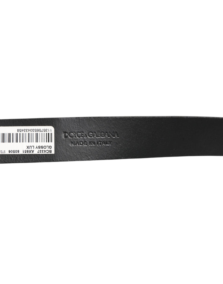 Dolce &amp; Gabbana Sample Sale Dolce &amp; Gabbana Brown Glossy Leather Classic Metal Buckle Belt - | Designer outlet