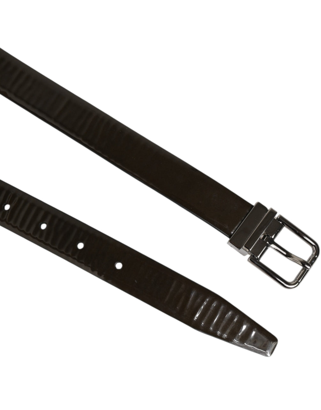 Dolce &amp; Gabbana Sample Sale Dolce &amp; Gabbana Brown Glossy Leather Classic Metal Buckle Belt - | Designer outlet