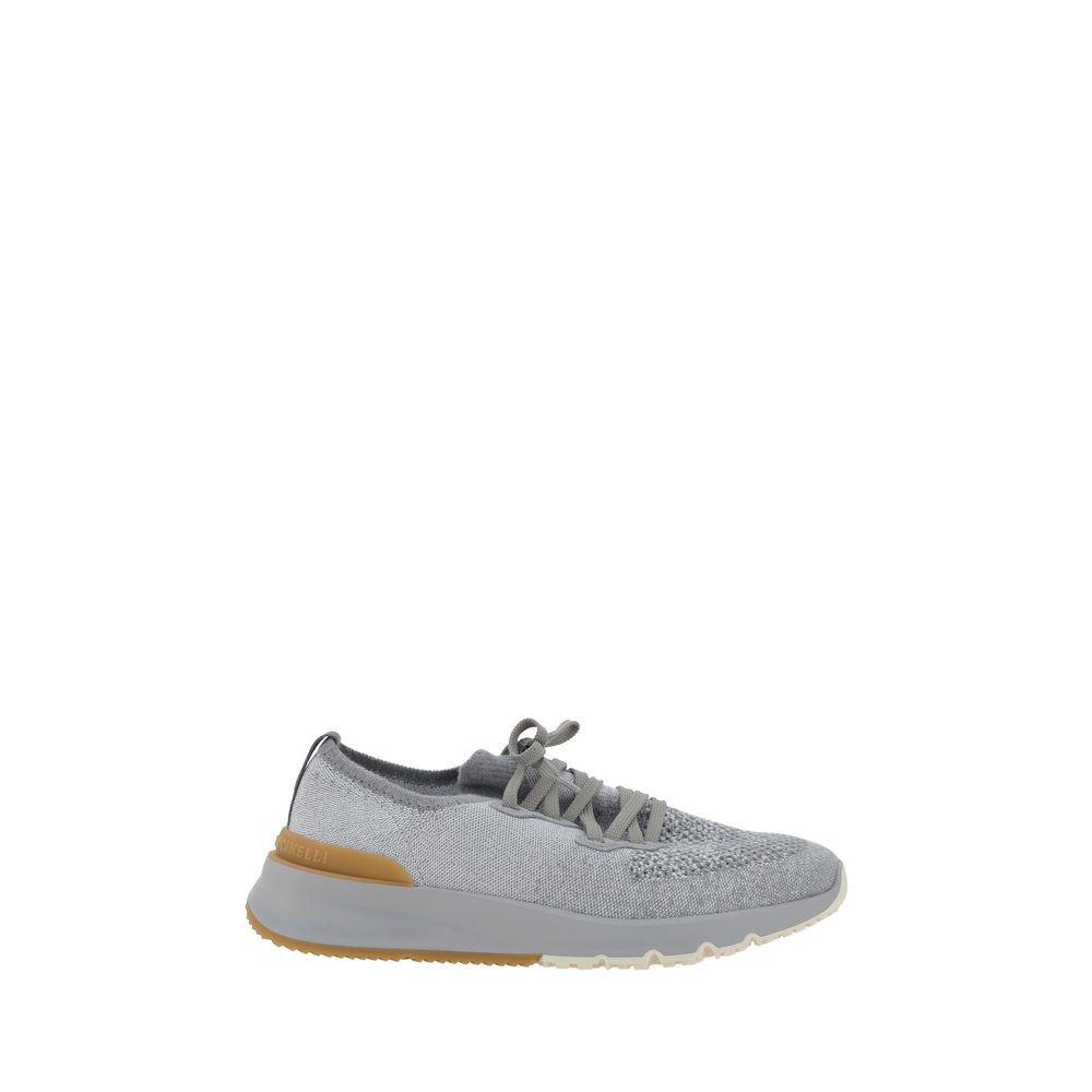 Brunello Cucinelli Gray Cotton Athletic Sneakers by Brunello Cucinelli outlet now on sale