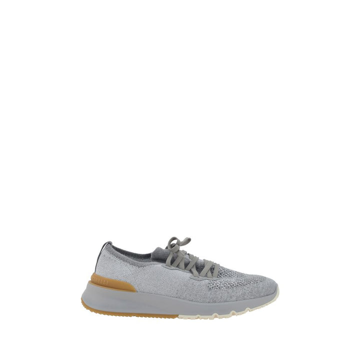 Brunello Cucinelli Gray Cotton Athletic Sneakers by Brunello Cucinelli outlet now on sale