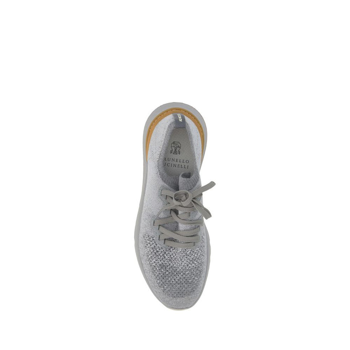 Brunello Cucinelli Gray Cotton Athletic Sneakers by Brunello Cucinelli outlet now on sale