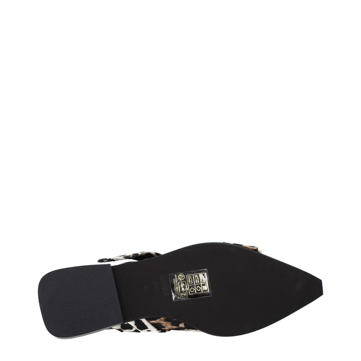 Ganni Brown Fabric Flat Sandals