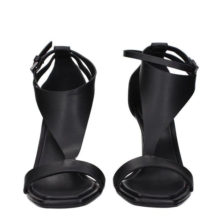 Max Mara Black Leather Stiletto Heels Sandals