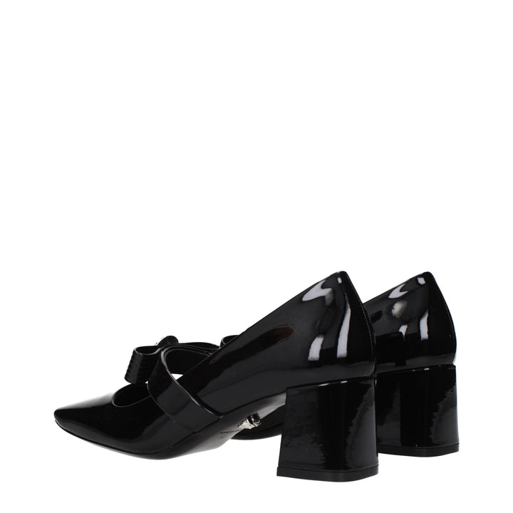 Versace Black Leather Mid Heel Pumps