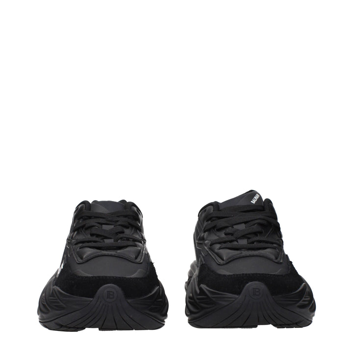 Balmain Black Leather Athletic Sneakers