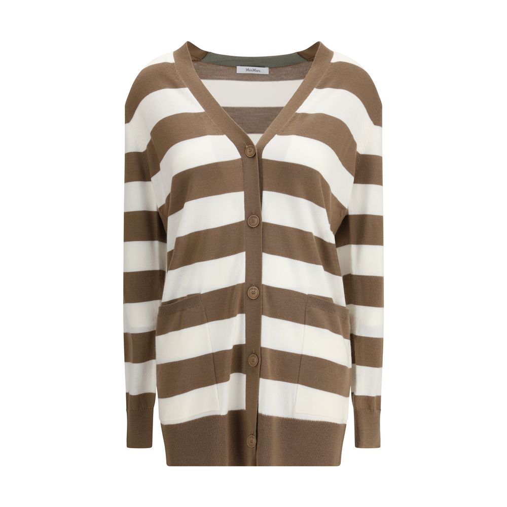 Max Mara Brown Fleece Wool Cardigan by Max Mara outlet now on sale