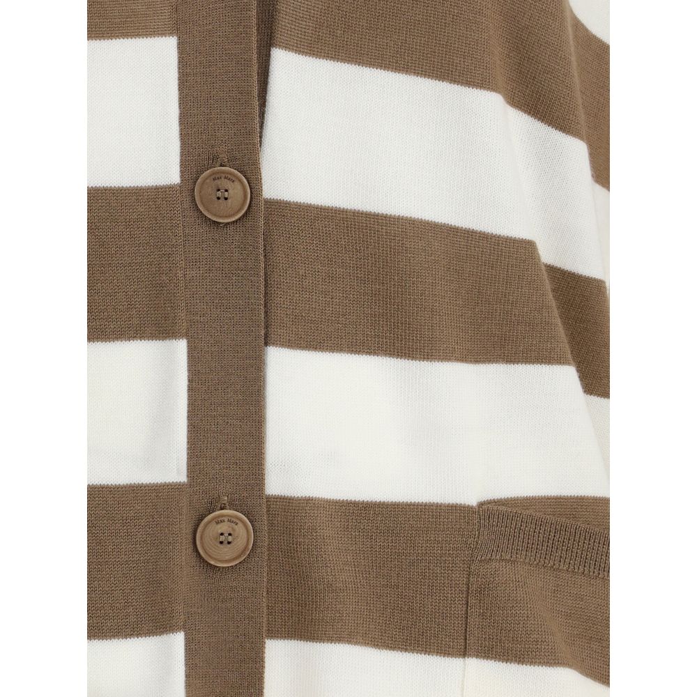 Max Mara Brown Fleece Wool Cardigan by Max Mara outlet now on sale