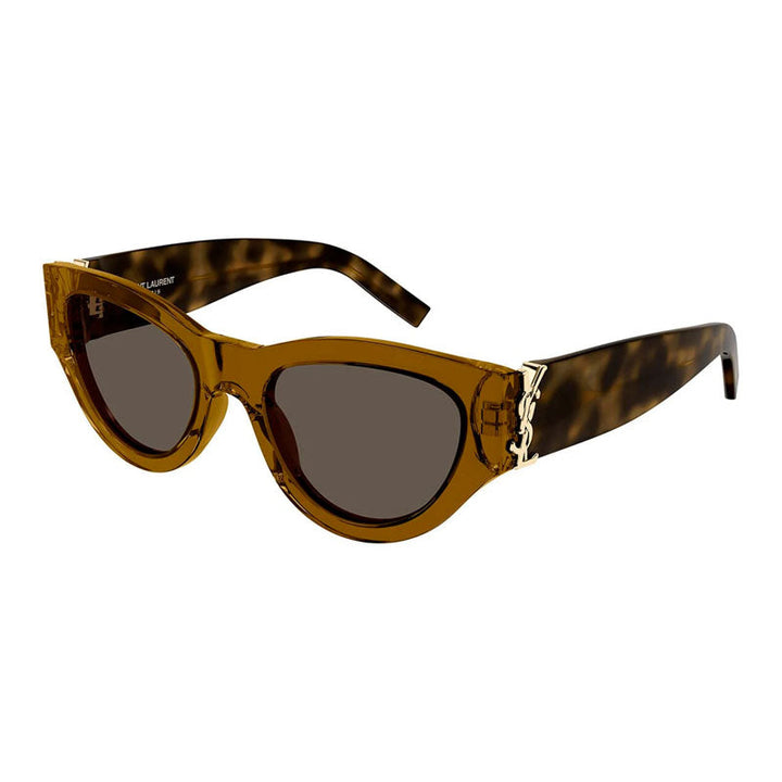 Saint Laurent Sunglasses Cat Eye Full Rim, Transparent Brown/Havana Frame and Brown Lens SLM94/F008