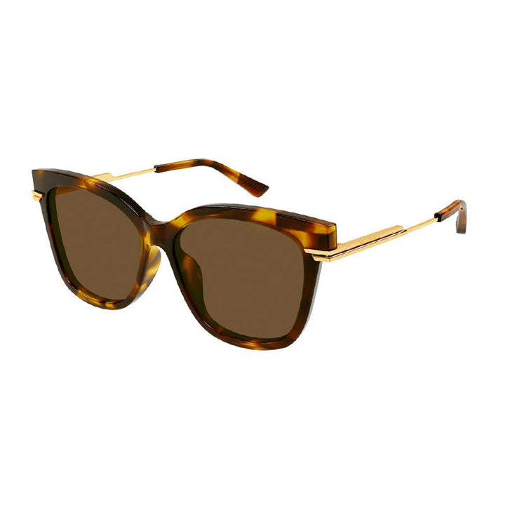 Bottega Veneta Sunglasses Cat Eye Full Rim, Havana Frame and Brown Lens BV1296SA002