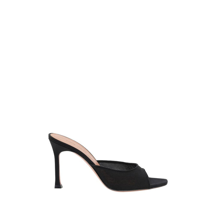 Amina Muaddi Black Fabric Stiletto Heel Sandals by Amina Muaddi outlet now on sale