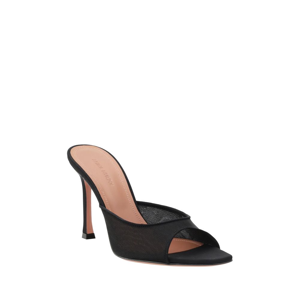 Amina Muaddi Black Fabric Stiletto Heel Sandals by Amina Muaddi outlet now on sale