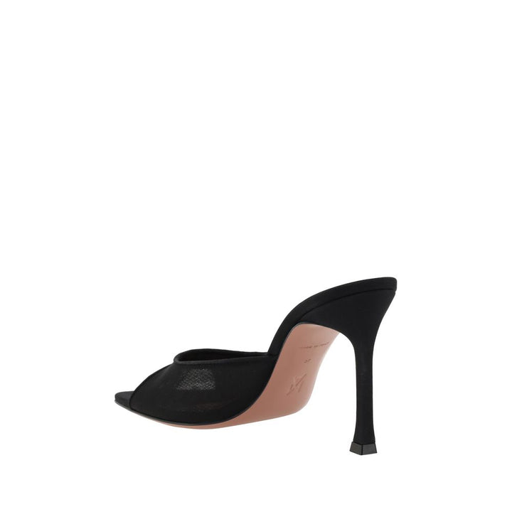 Amina Muaddi Black Fabric Stiletto Heel Sandals by Amina Muaddi outlet now on sale
