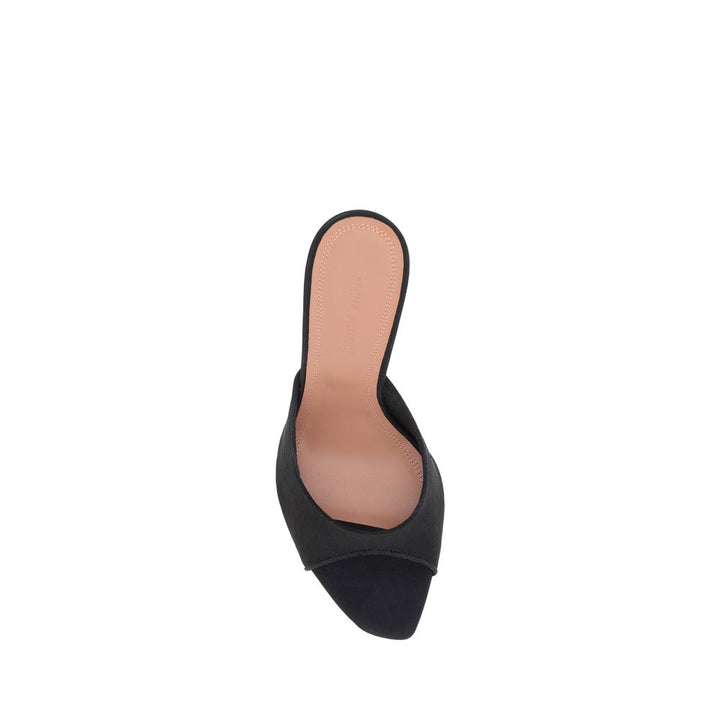 Amina Muaddi Black Fabric Stiletto Heel Sandals by Amina Muaddi outlet now on sale