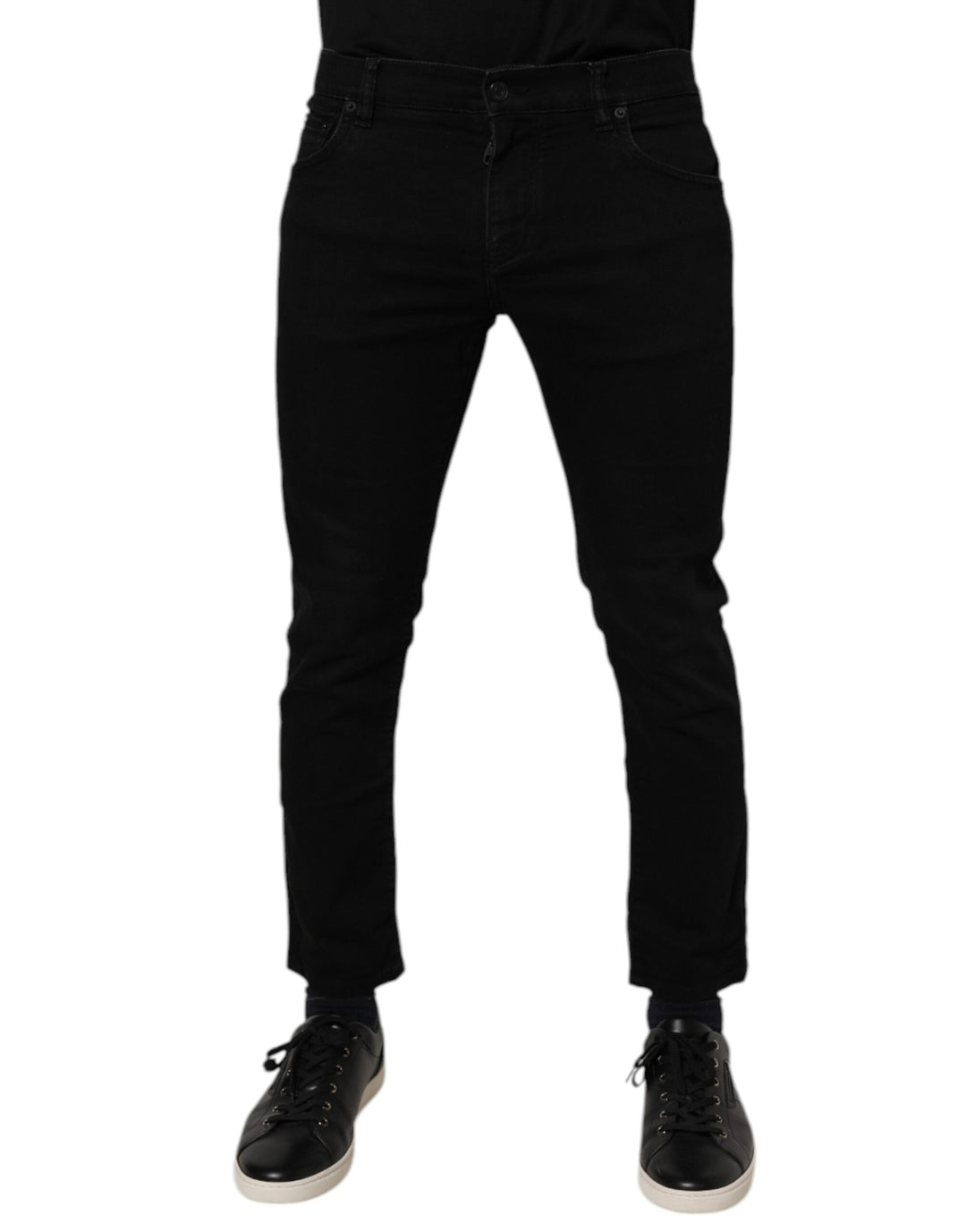 Dolce &amp; Gabbana Sample Sale Dolce &amp; Gabbana Black Cotton Stretch Skinny Men Denim Jeans - | Designer outlet