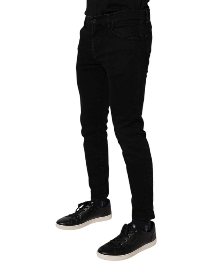 Dolce &amp; Gabbana Sample Sale Dolce &amp; Gabbana Black Cotton Stretch Skinny Men Denim Jeans - | Designer outlet