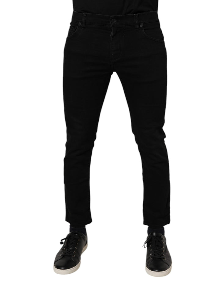 Dolce &amp; Gabbana Sample Sale Dolce &amp; Gabbana Black Cotton Stretch Skinny Men Denim Jeans - | Designer outlet