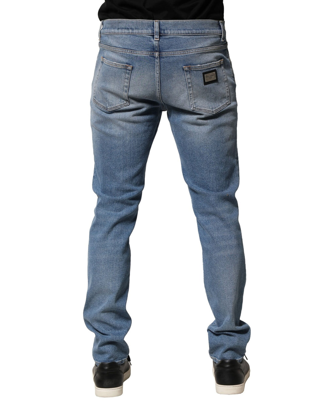 Dolce &amp; Gabbana Sample Sale Dolce &amp; Gabbana Blue Distressed Cotton Slim Men Denim Jeans - | Designer outlet