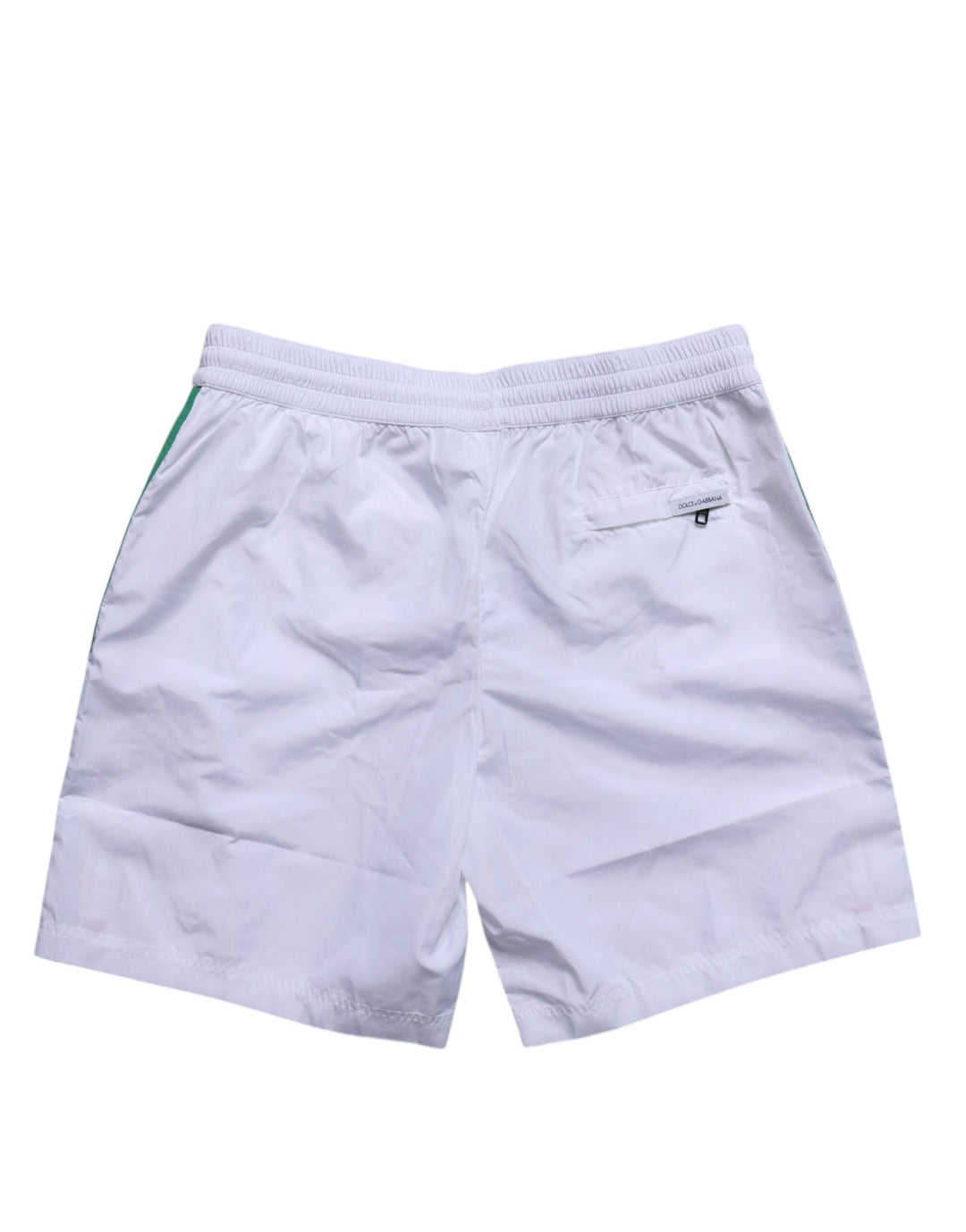 Dolce & Gabbana White Logo Polyester Men Beachwear Swimwear